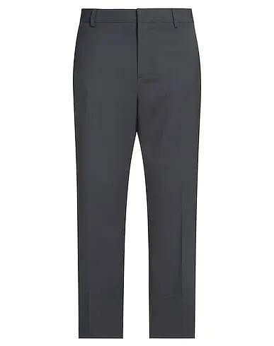 Steel grey Plain weave Casual pants