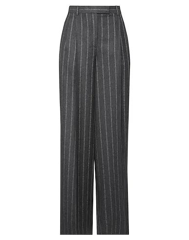 Steel grey Plain weave Casual pants