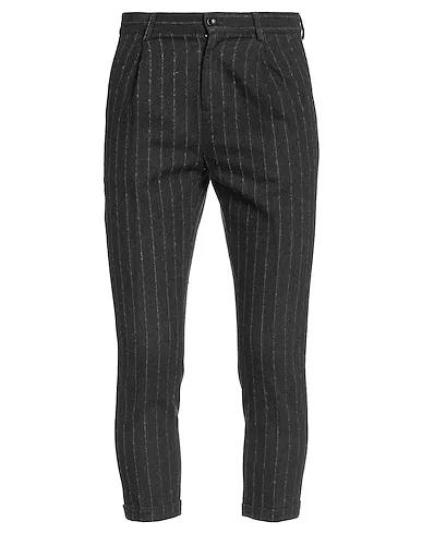 Steel grey Plain weave Cropped pants & culottes