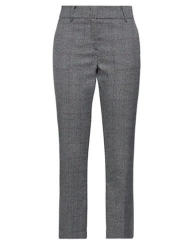 Steel grey Plain weave Cropped pants & culottes