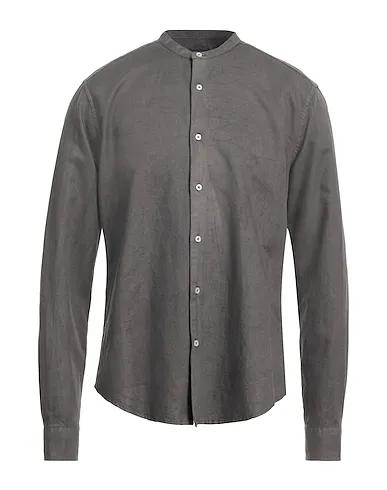 Steel grey Plain weave Linen shirt