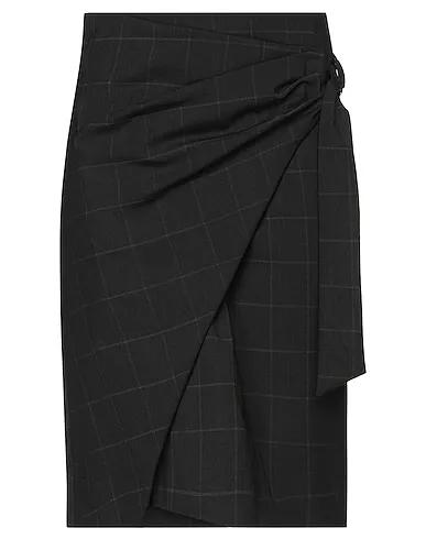 Steel grey Plain weave Midi skirt