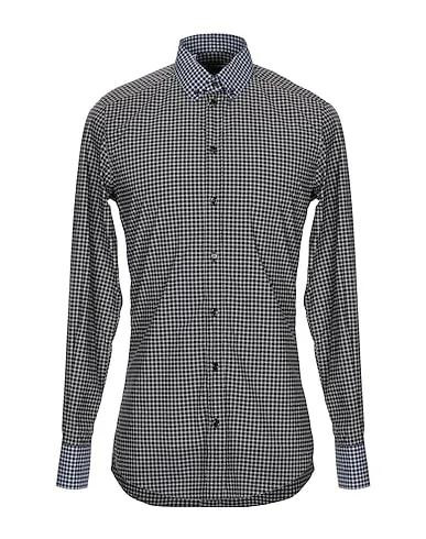 Steel grey Plain weave Patterned shirt