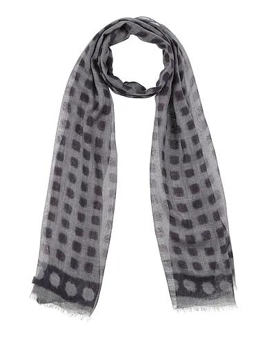 Steel grey Plain weave Scarves and foulards
