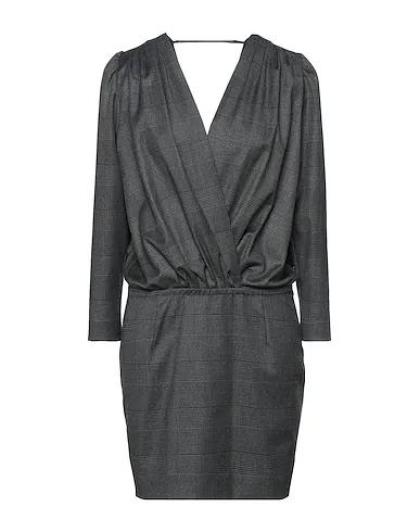 Steel grey Plain weave Short dress