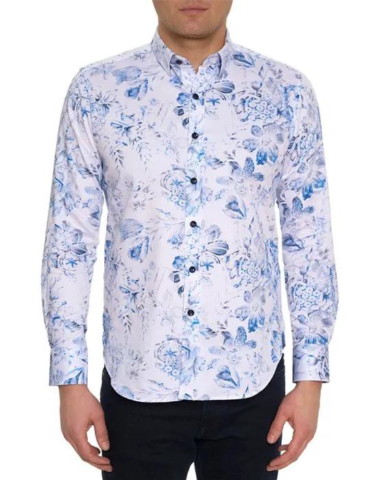 Steinbeck Cotton Floral Print Classic Fit Button Down Shirt