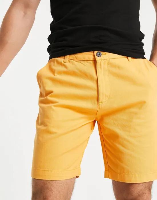 straight fit chino shorts in mid yellow