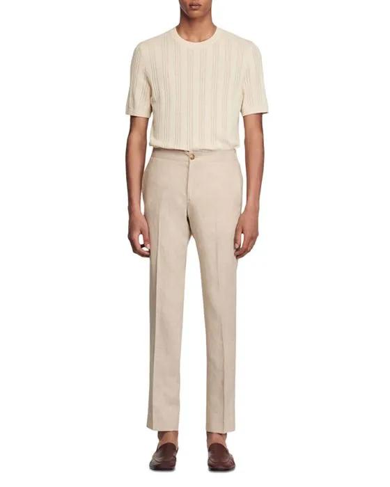 Straight Fit Linen Trousers