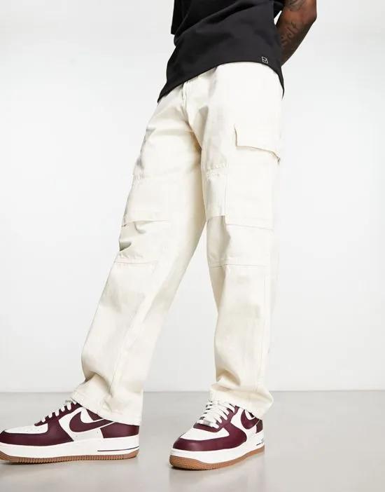 straight leg cargo in ecru