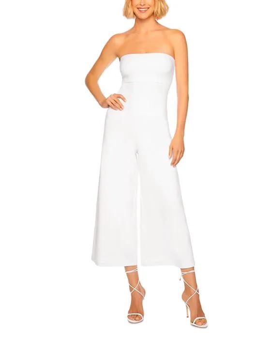 Strapless Cropped Wide Leg Jumpsuit