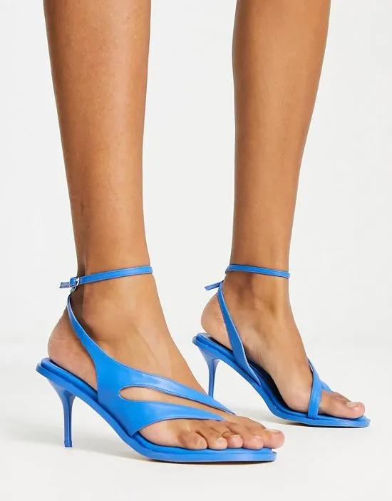strappy color drench sandals in blue