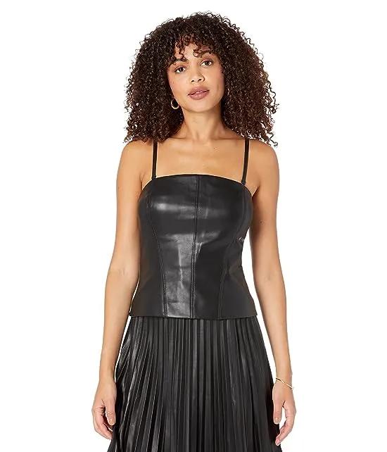 Stretch Faux Leather Top