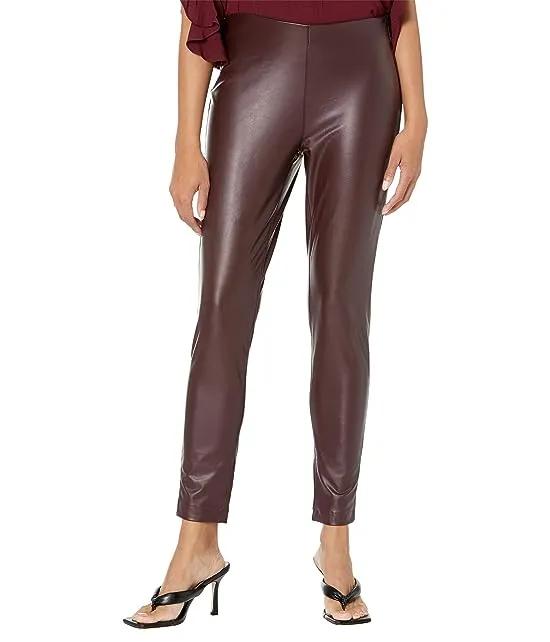 Stretch Pleather Pull-On Pants