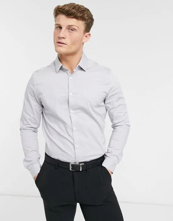 stretch slim fit work shirt in gray