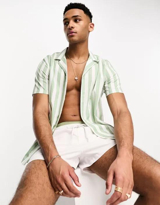 stripe shirt in mint green