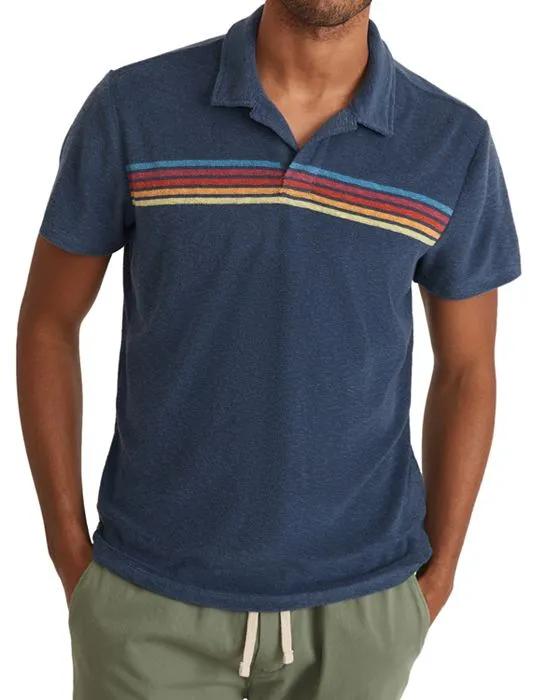 Striped Chest Short Sleeve Polo Shirt