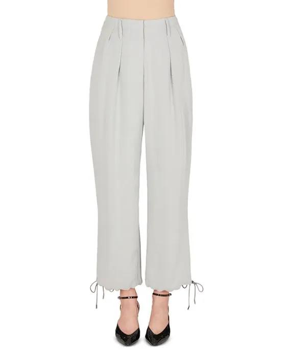 Striped Drawstring Hem Pants