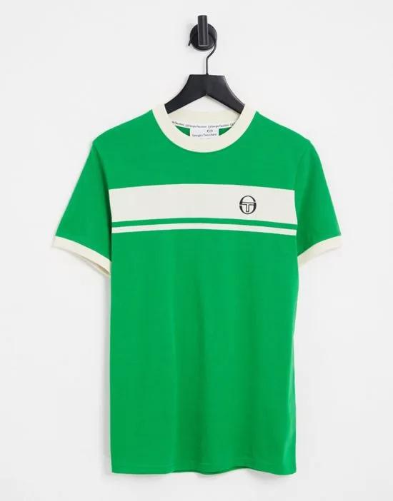 striped logo T-shirt in green