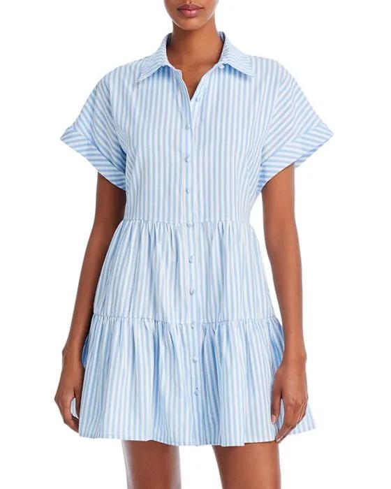 Striped Mini Shirt Dress - 100% Exclusive