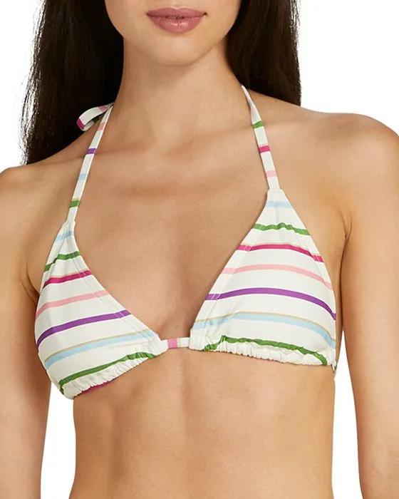 Striped Triangle Bikini Top