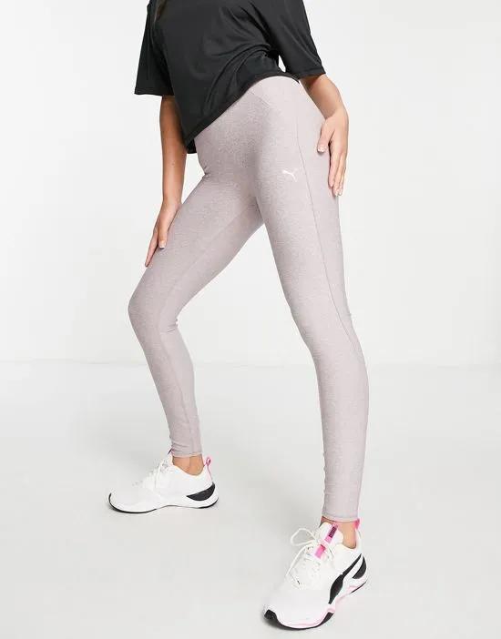 Studio Yogini luxe high waisted leggings with mesh insert in mauve