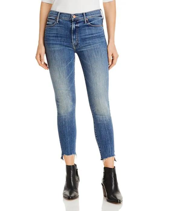 Stunner Side High Rise Cropped Skinny Jeans in Walking on Coals
