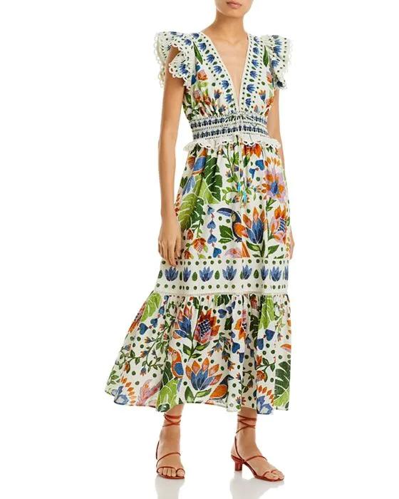 Summer Garden Cotton Maxi Dress