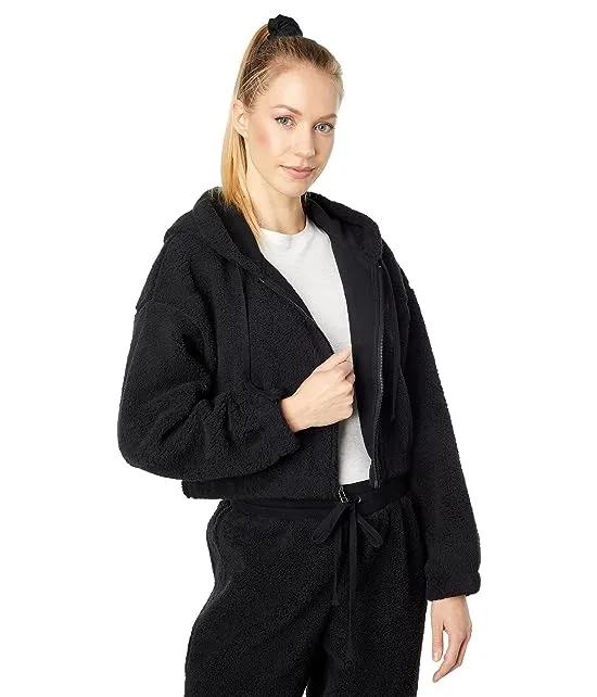 Sundown Bowie Zip Front Jacket in Recycled Poly Blend Sherpa