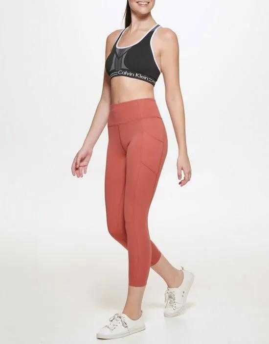 super high waisted logo legging in red - part of a set