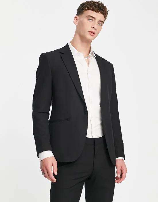super skinny suit jacket in black