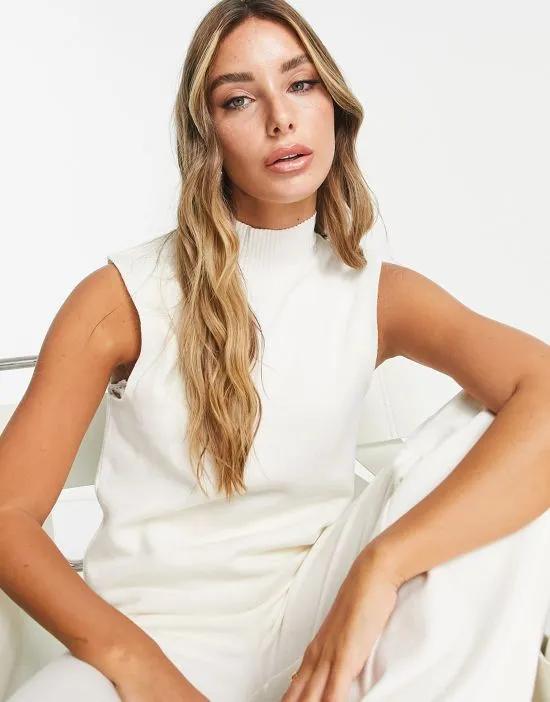 super soft high neck tank in winter white - part of a set