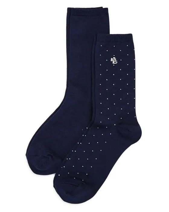 Super Soft Pin Dot Socks, Set of 2