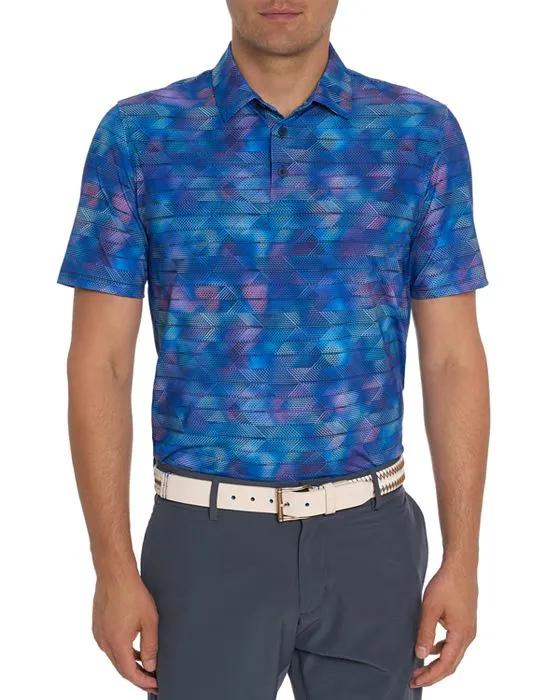 Swayzee Classic Fit Short Sleeve Abstract Watercolor Print Shirt