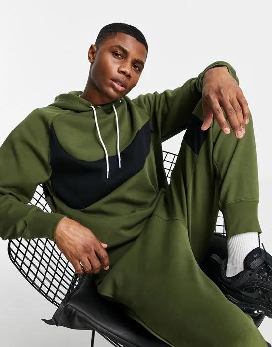 Swoosh Pack Tech Fleece hoodie in khaki