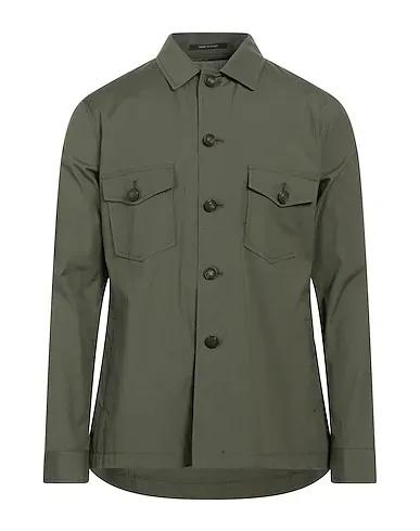 TAGLIATORE | Military green Men‘s Solid Color Shirt
