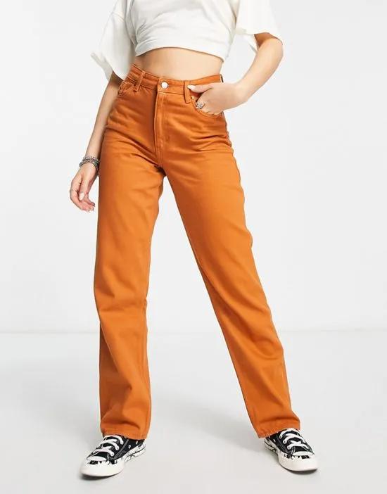 Taiki straight leg jeans in rust