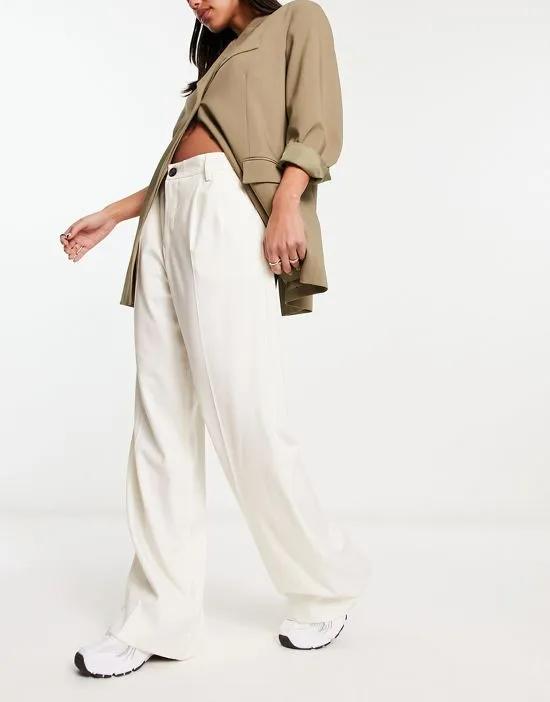 tailored dad pants in cream