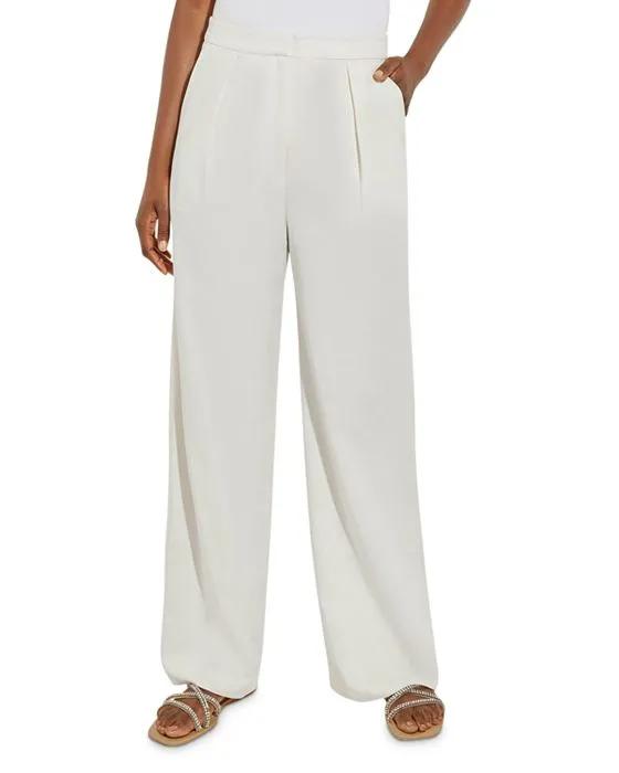 Tailored Wide-Leg Stretch Twill Pant