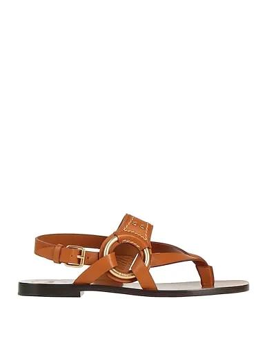 Tan Leather Flip flops