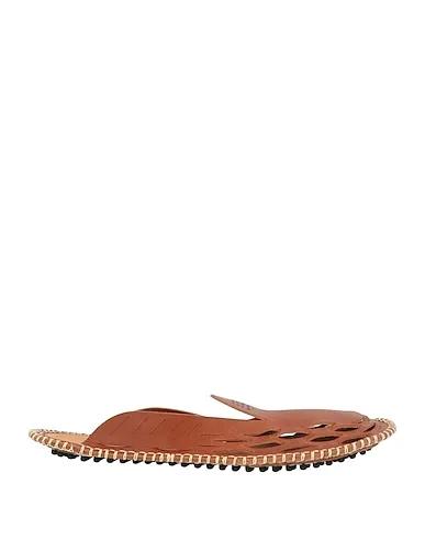 Tan Leather Mules and clogs