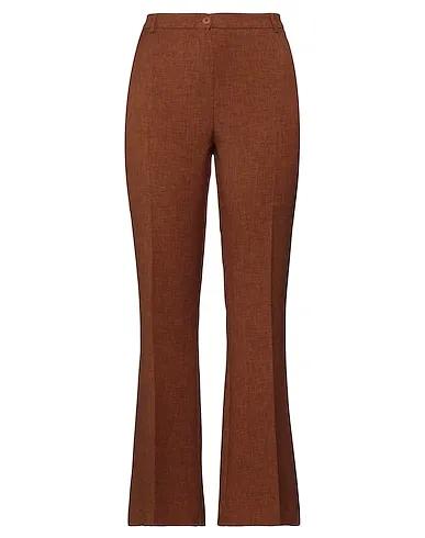 Tan Plain weave Casual pants