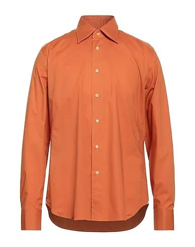 Tan Plain weave Solid color shirt