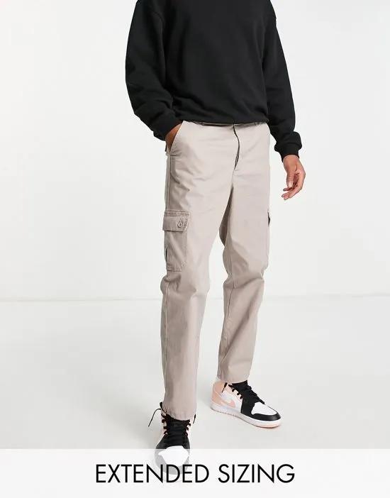 tapered cargo pants in brown