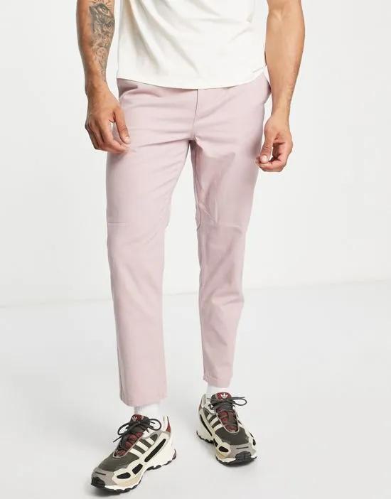 tapered chino in mid pink
