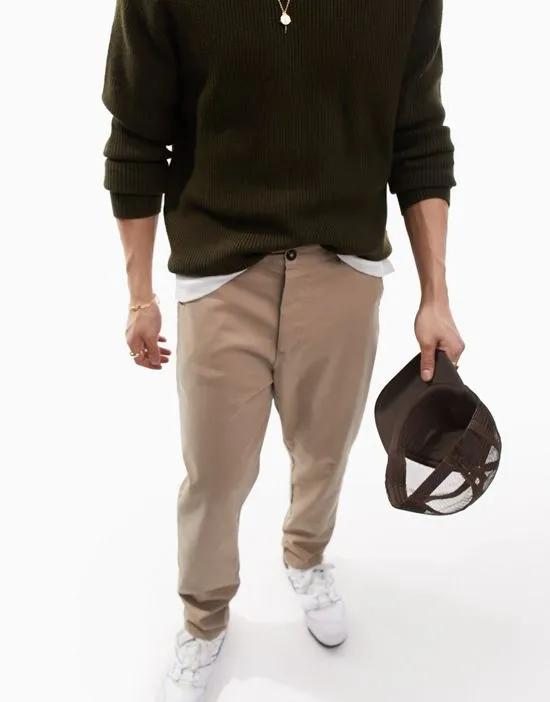 tapered chinos in stone