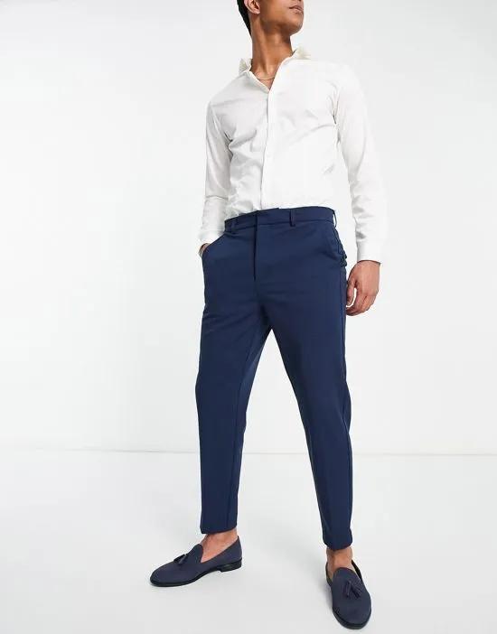 tapered pants in blue twill