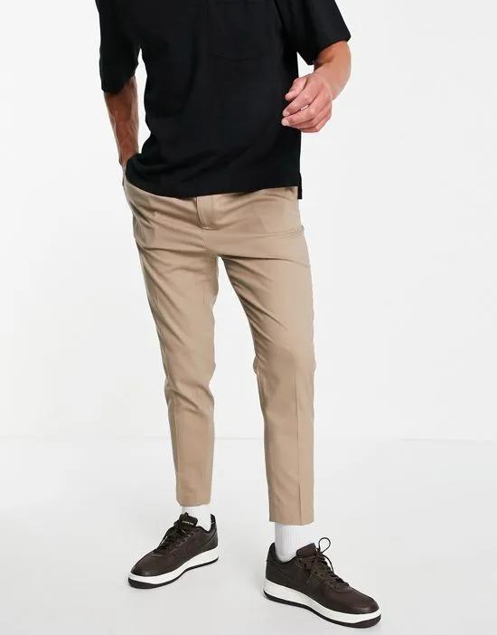 tapered smart sweatpants in stone