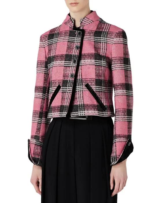 Tartan Contrast Trim Jacket