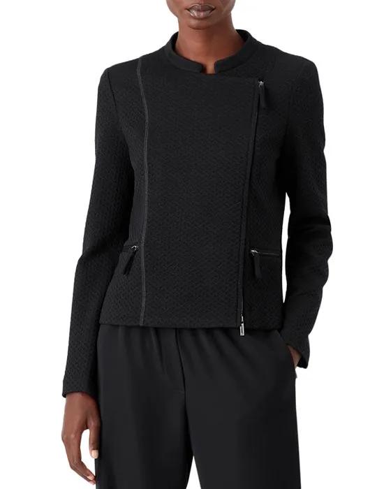 Textured Asymmetrical Front Jacket