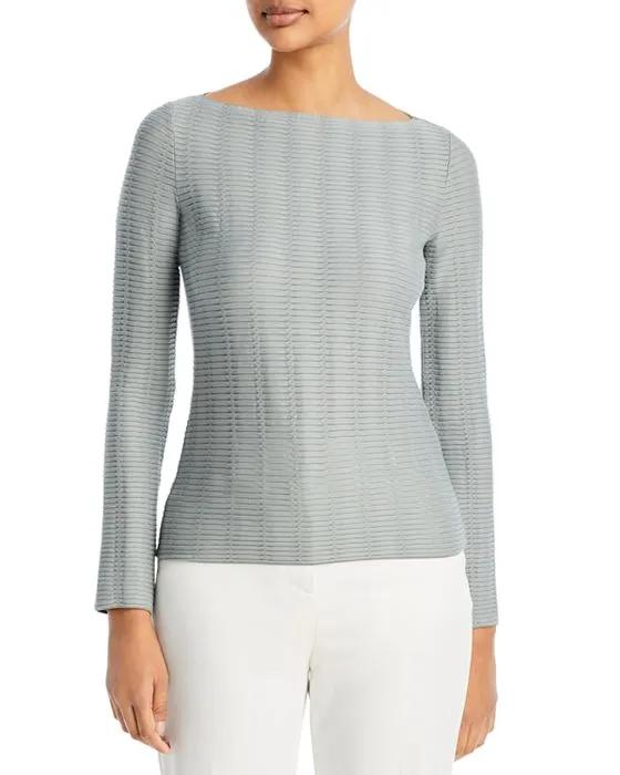 Textured Boatneck Sweater